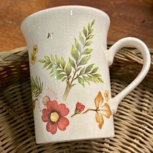 Vintage Kiln Craft Botanical by Staffordshire Stonewear Mug, Made in England